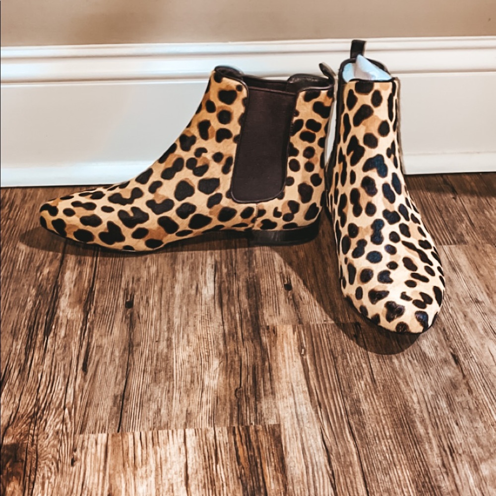 TORY BURCH Orsay Animal Print Calf Hair Boots
